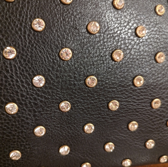 Black Rhinestone Studded Handbag - Picture 3 of 8